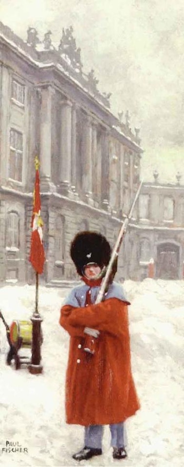 The Queen's Lifeguard - scene from Amalienborg, Copenhagen by Paul Fischer