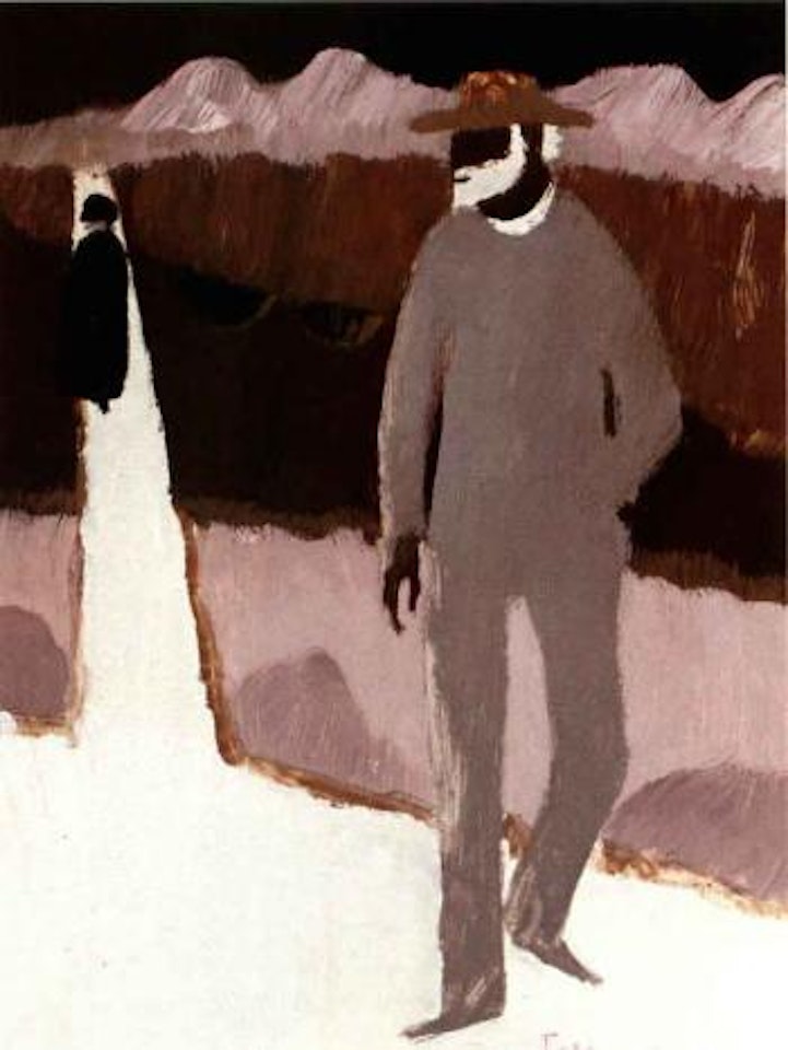 Old woman and Julian by Mary Fedden