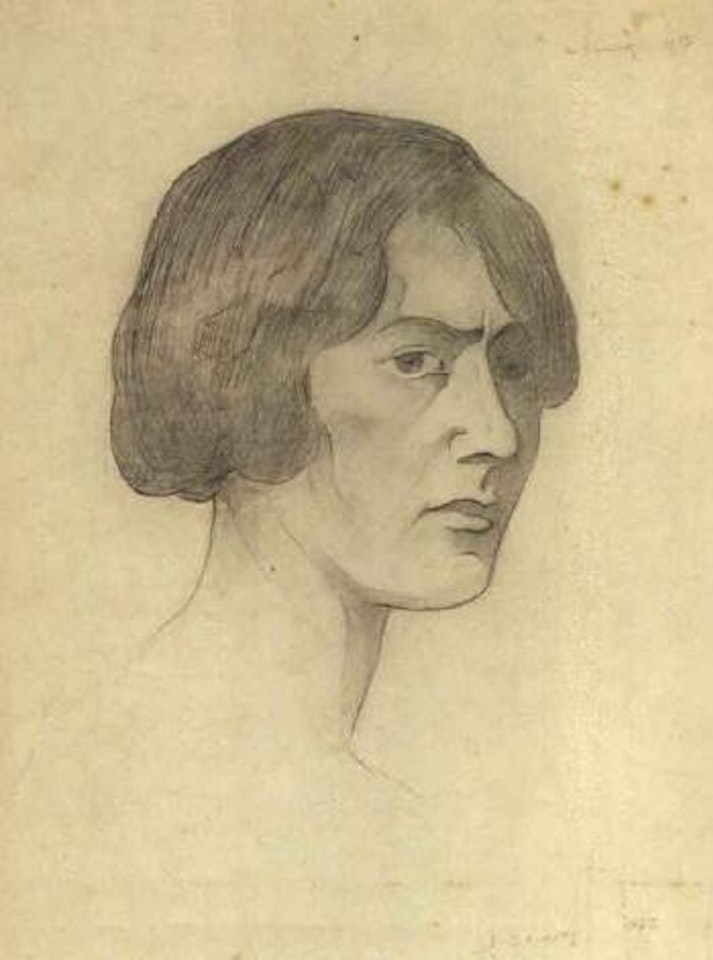 Girl with short bob by Laurence Stephen Lowry