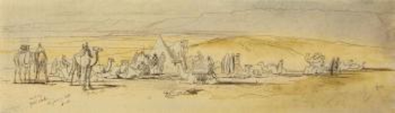 Encampment Gebel Alaka, near Suez, Egypt by Edward Lear
