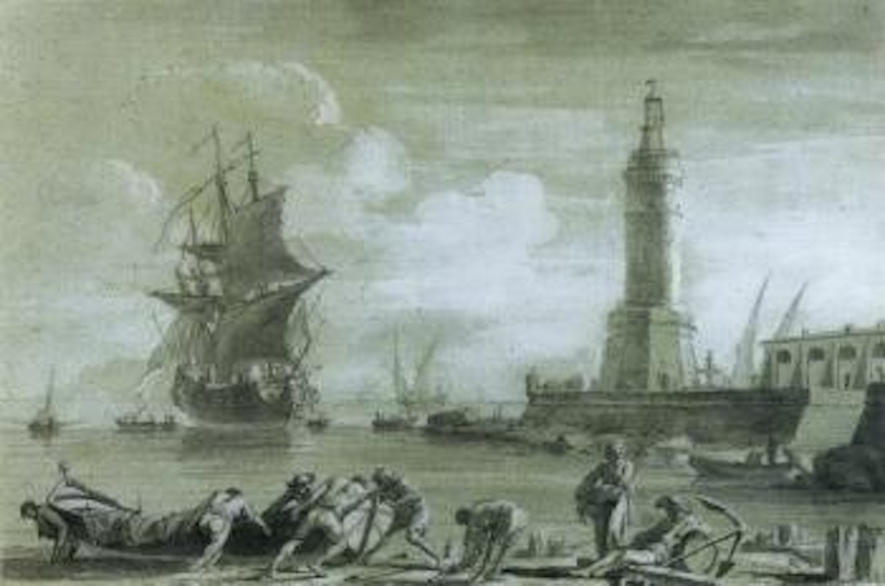 Vue d'un port by Claude Joseph Vernet