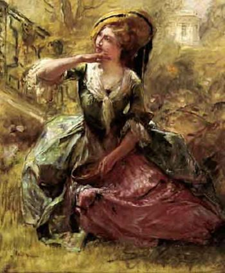 Jeune femme au parc by Henri Émilien Rousseau