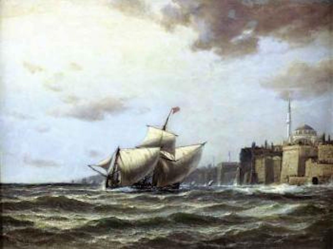 Pointe du Serail avec les remparts du palais de Topkapi by Anton Melbye