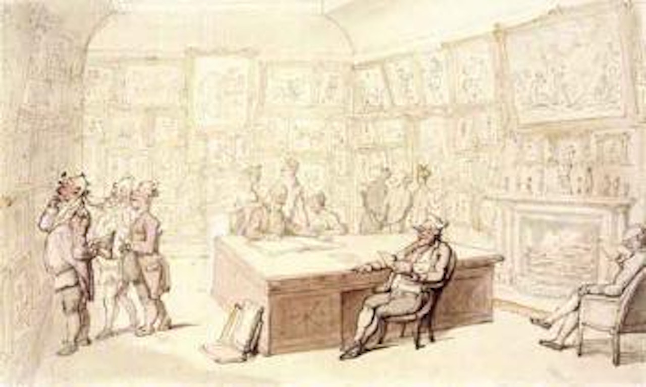 Mr Michell's picture gallery at Grove House Enfield by Thomas Rowlandson