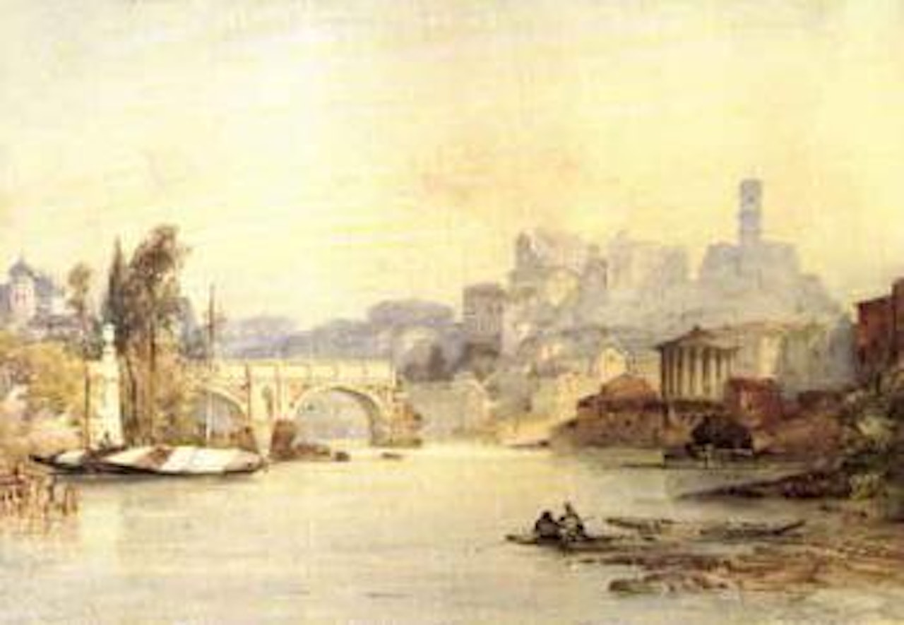 Ponte Rotto and Temple of Vesta, Rome by William Callow