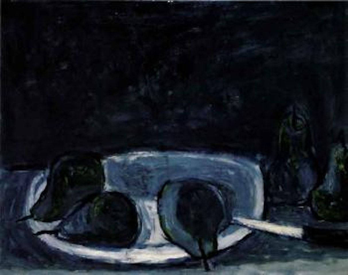 Five blue pears by William Scott