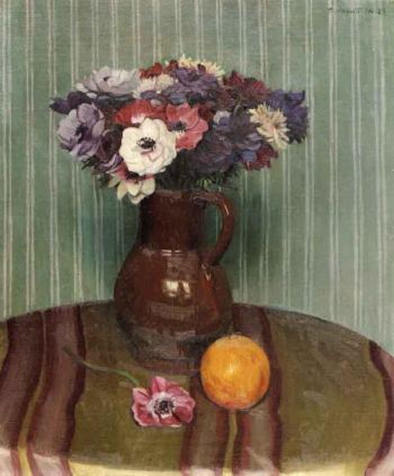 Bouquet de fleurs et orange by Félix Vallotton