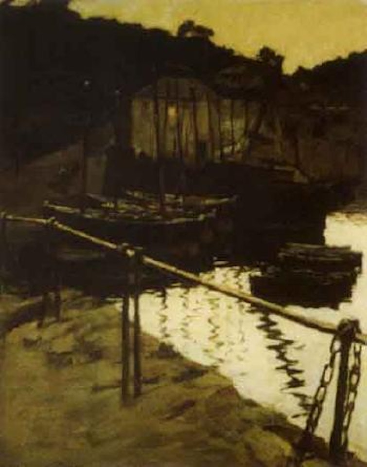 Evening light Newlyn Harbour and Champion's Slip by Stanhope Alexander Forbes