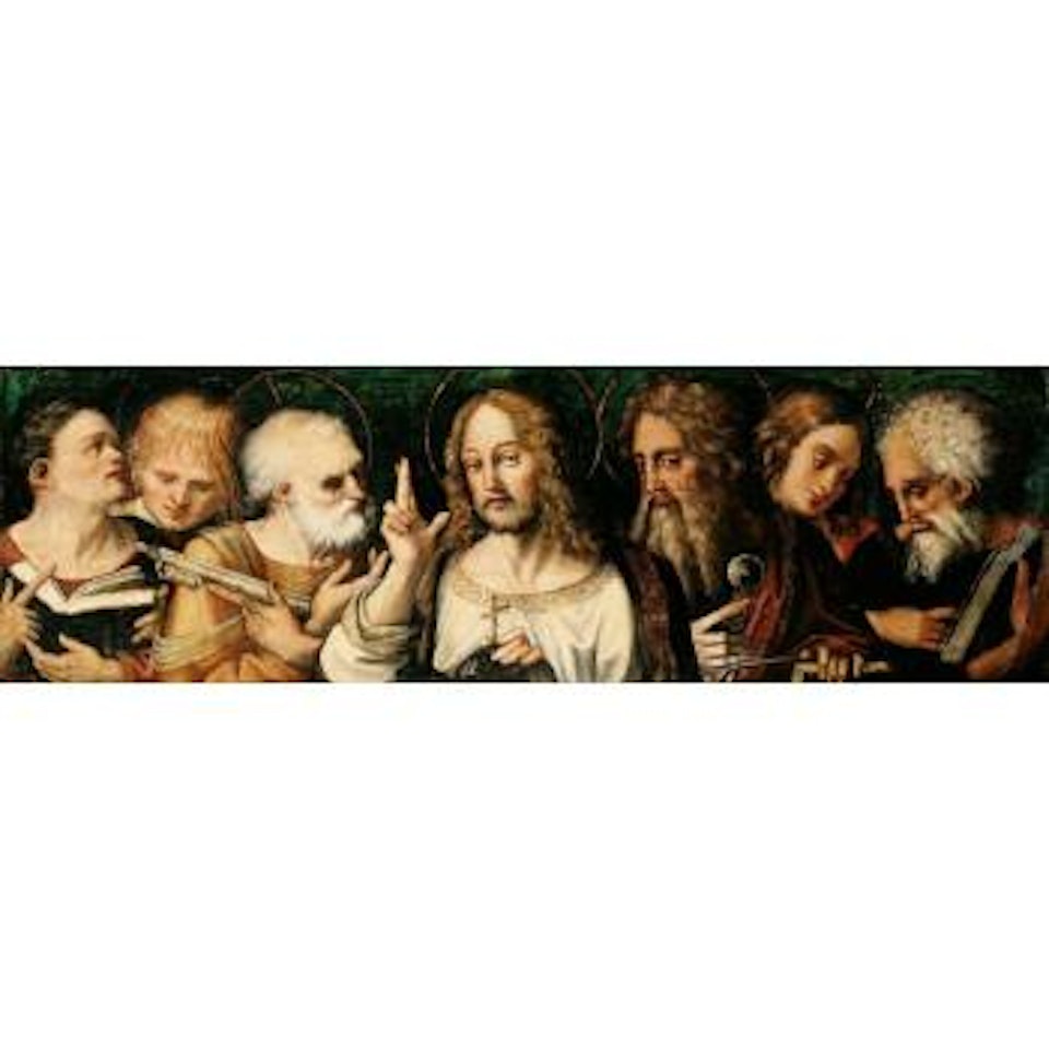 Christ as Salvator Mundi surrounded by Saints Peter and Paul, four Evangelists by BOLOGNESE SCHOOL