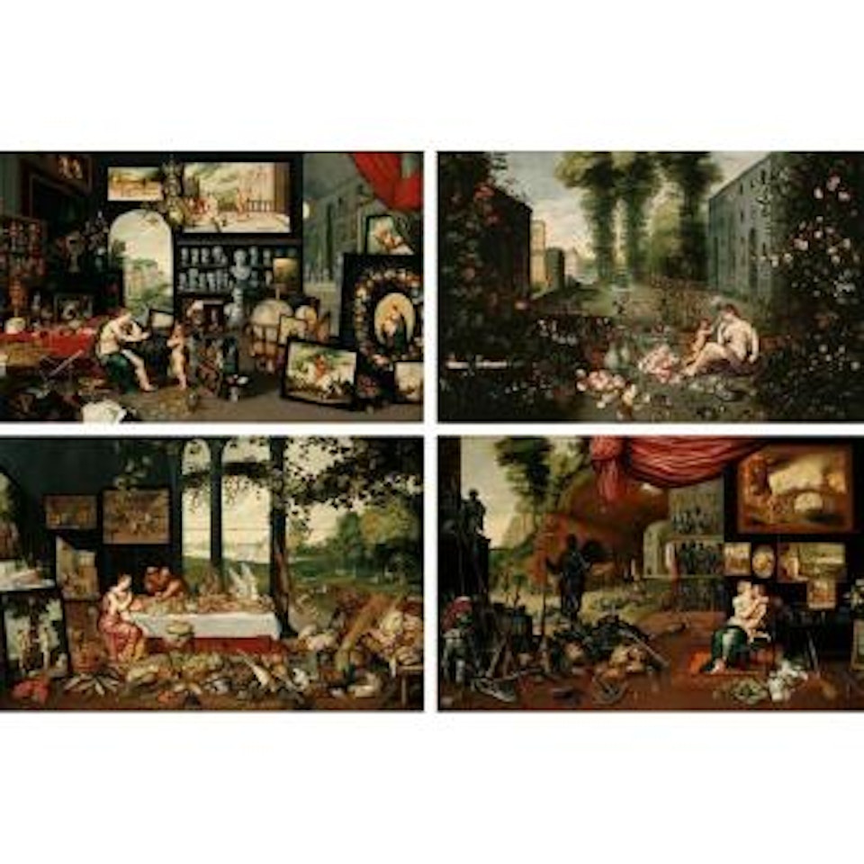 Allegories of sight, touch, taste and smell by Jan Brueghel the Younger