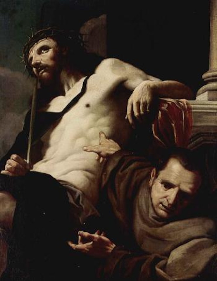 Saint Bonaventura lamenting the dead Christ by BOLOGNESE SCHOOL