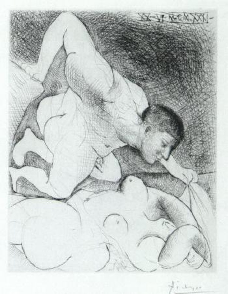 Homme devoilant une femme by Pablo Picasso