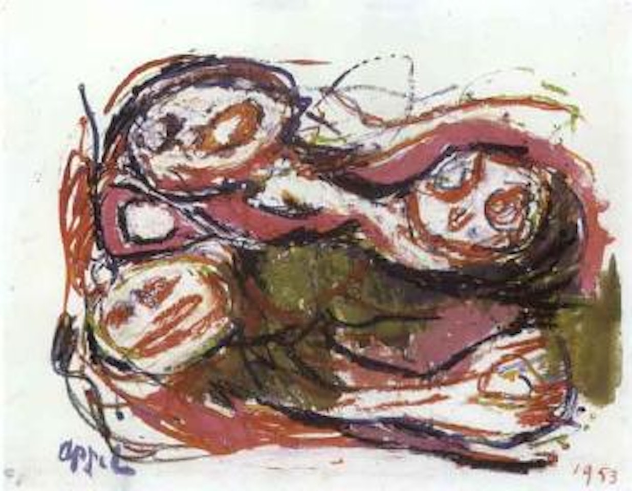Tete dans l'herbe by Karel Appel