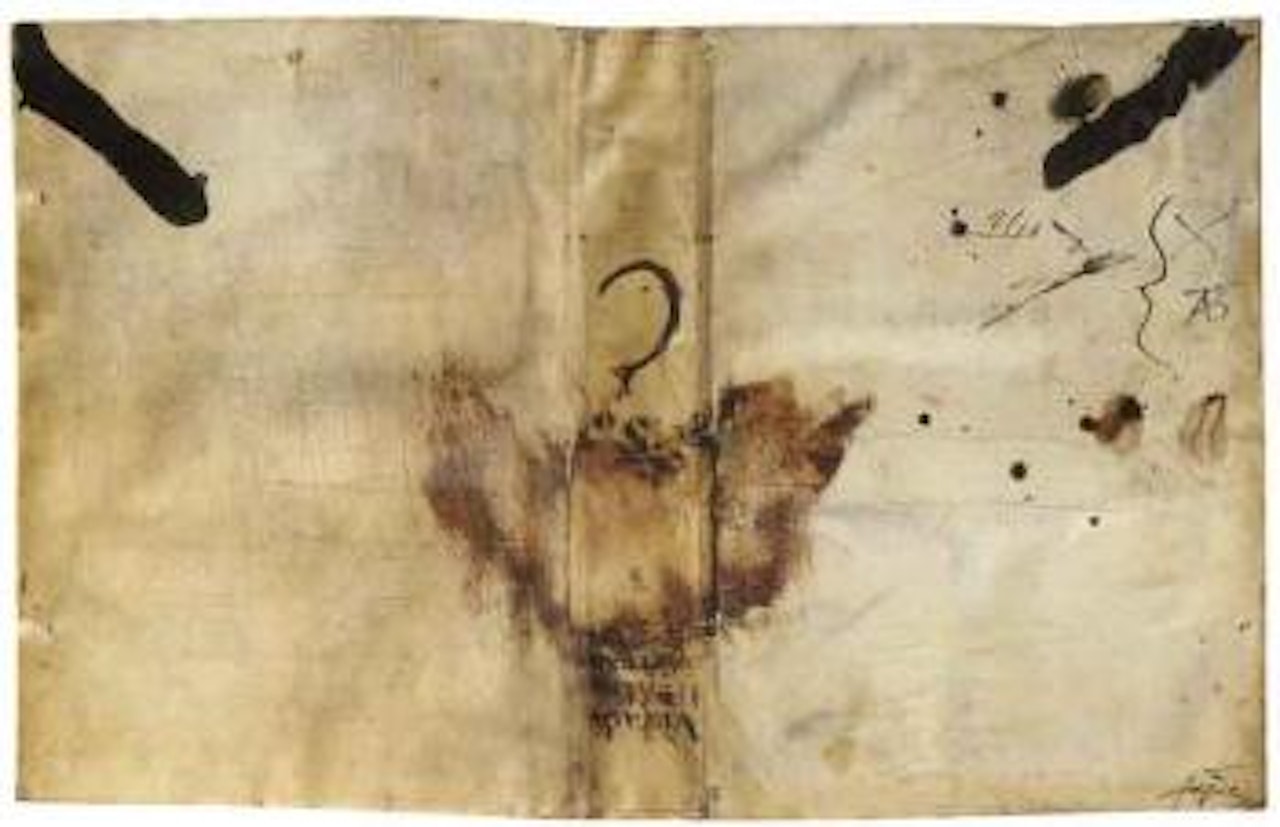 Signs of parchment by Antoni Tapies