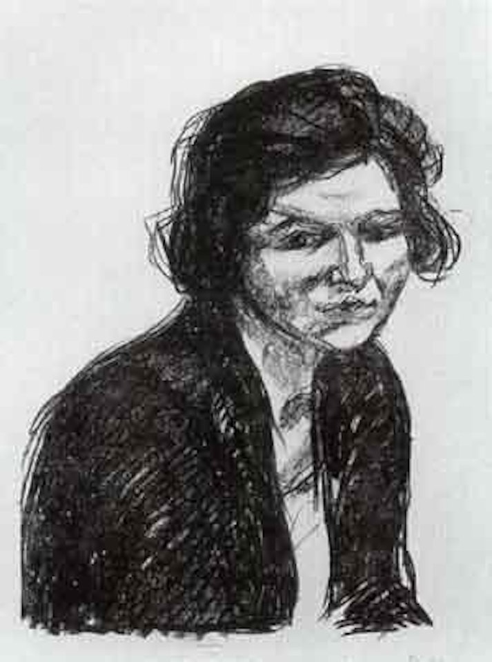 Woman with black shawl by Edvard Munch