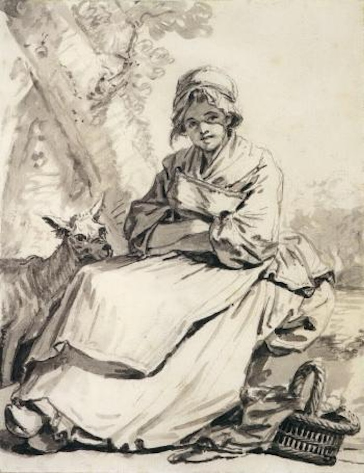 Peasant girl with a coat by Jean-Baptiste Greuze