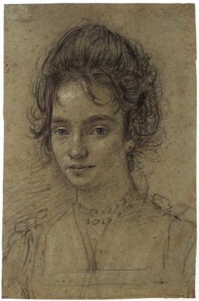 Portrait of a young woman by Ottavio Leoni
