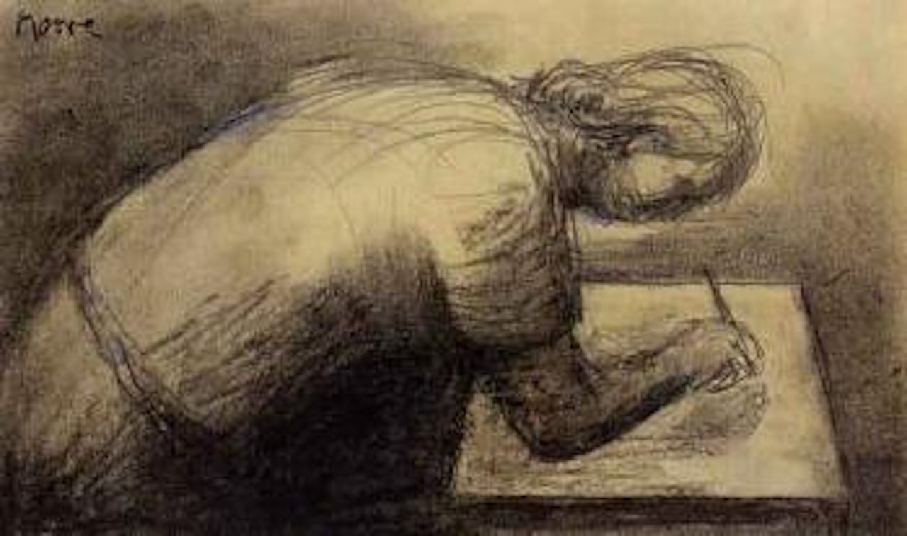 Girl drawing by Henry Moore