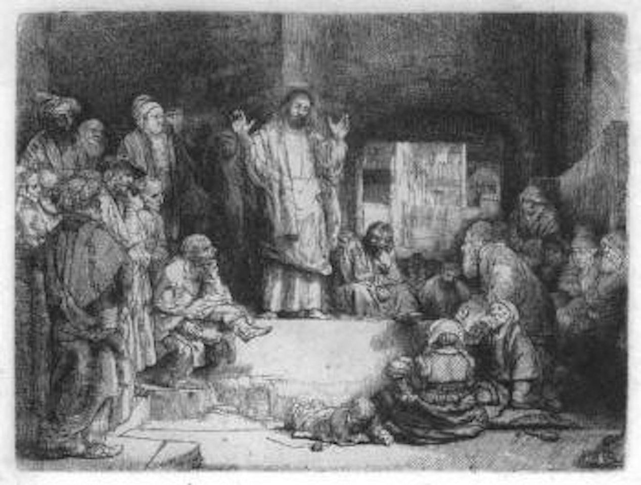 Christ preaching - La petite tombe by Attributed to Rembrandt Harmensz van Rijn