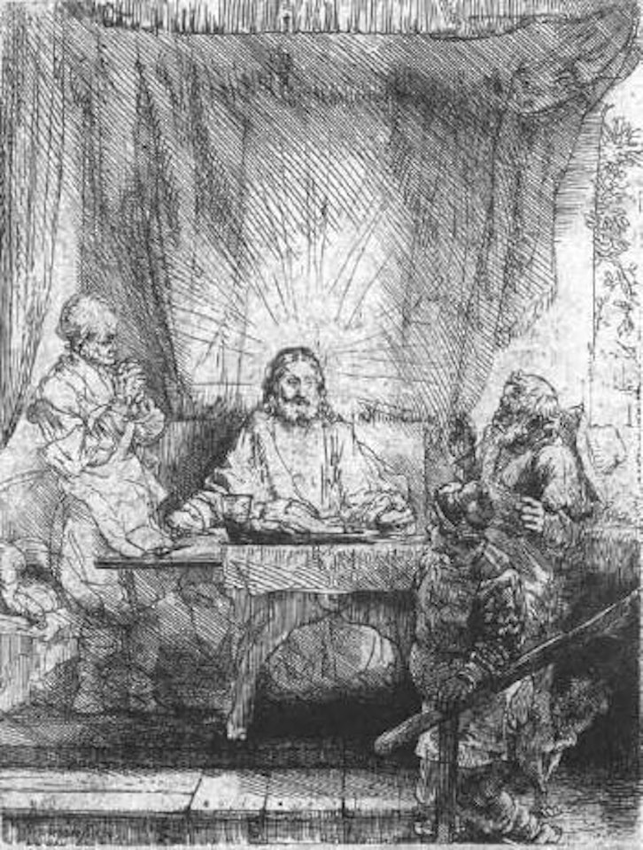 Christ in Emmaus by Attributed to Rembrandt Harmensz van Rijn