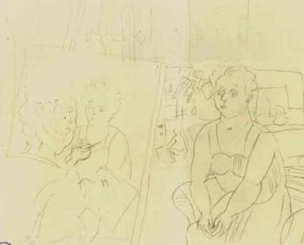 Dufy et Berthe dans l'atelier de Boston by Raoul Dufy