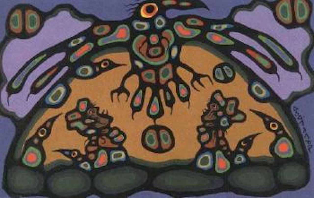 Thunderbird appears at medicine tent by Norval Morrisseau