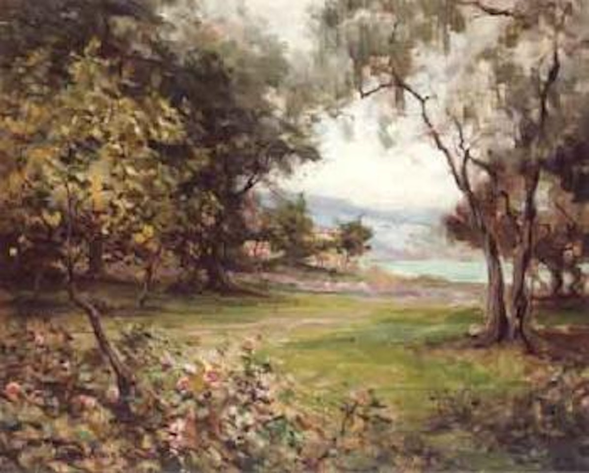 Garden on the riviere by Louis Aston Knight