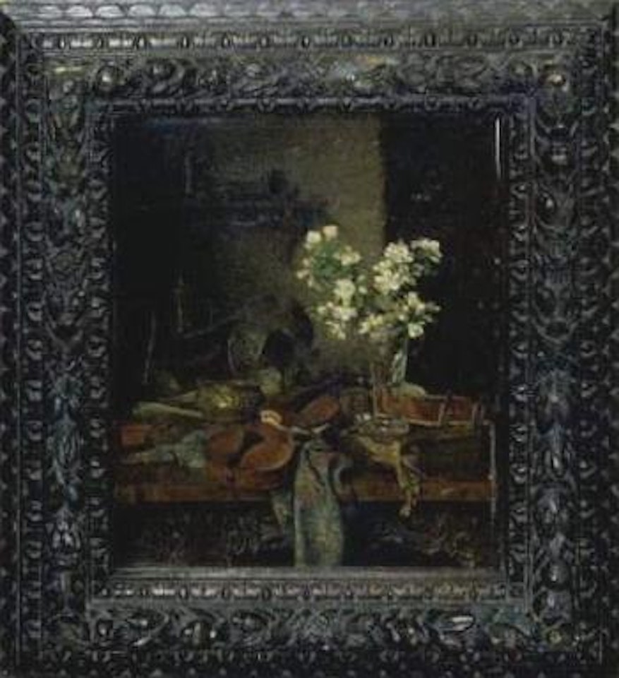 Still life with violin by German School