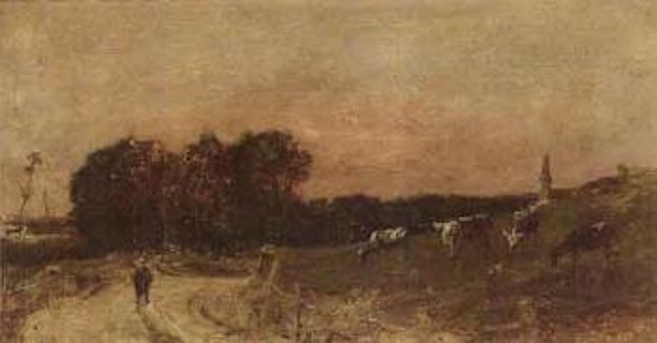 Country lane by Michael von Munkacsy