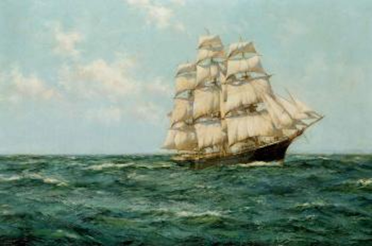 Speedy clipper, creator of the wave by Montague Dawson