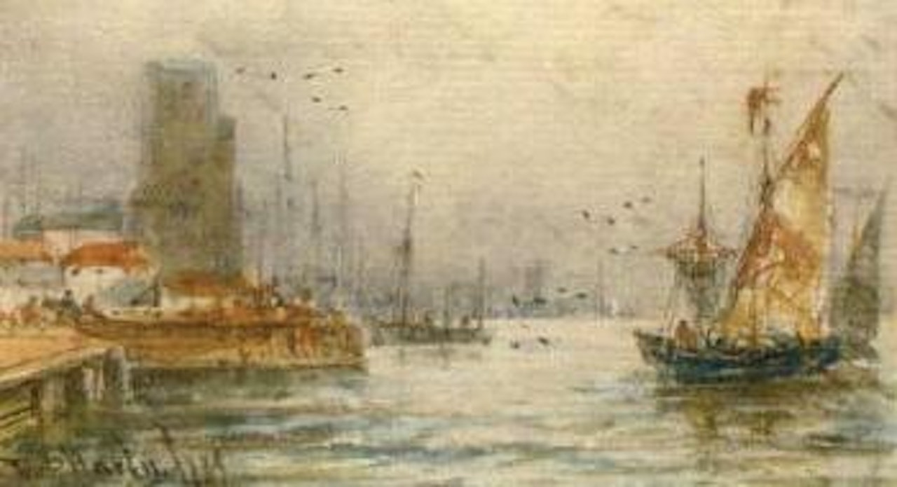 Boats on the Kensington gravel pit by Thomas Bush Hardy