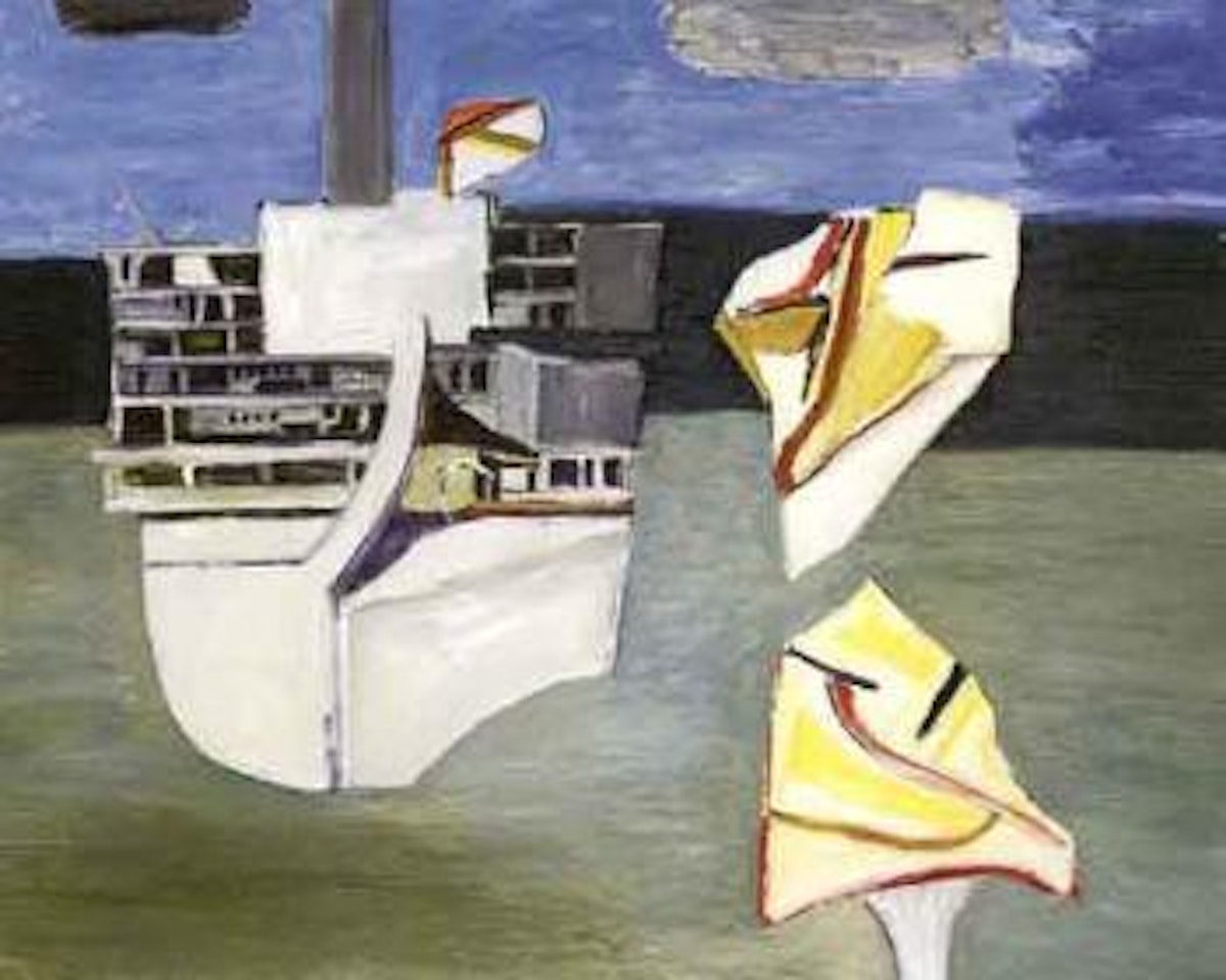 Boats and faceshapes by Kenneth Ronald Whisson
