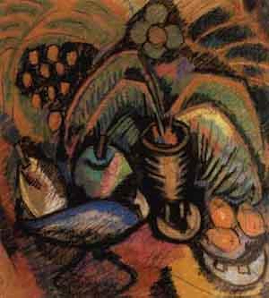 Vase de fleurs et coupe de fruits by Jean Dufy
