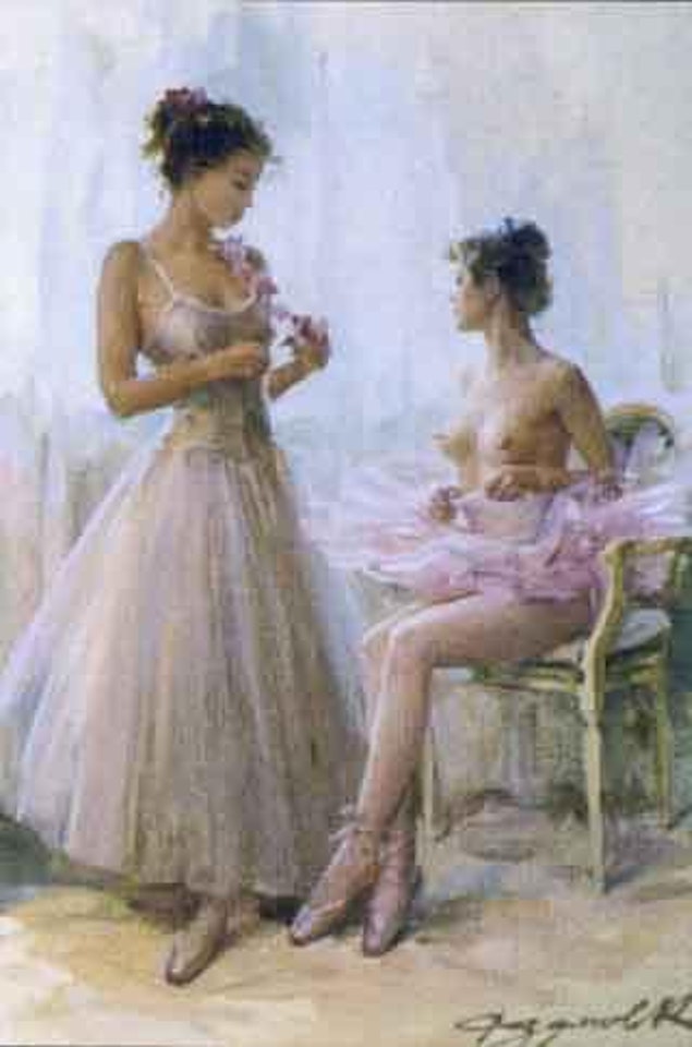 Two ballerinas before the performance by Constantin Razoumov