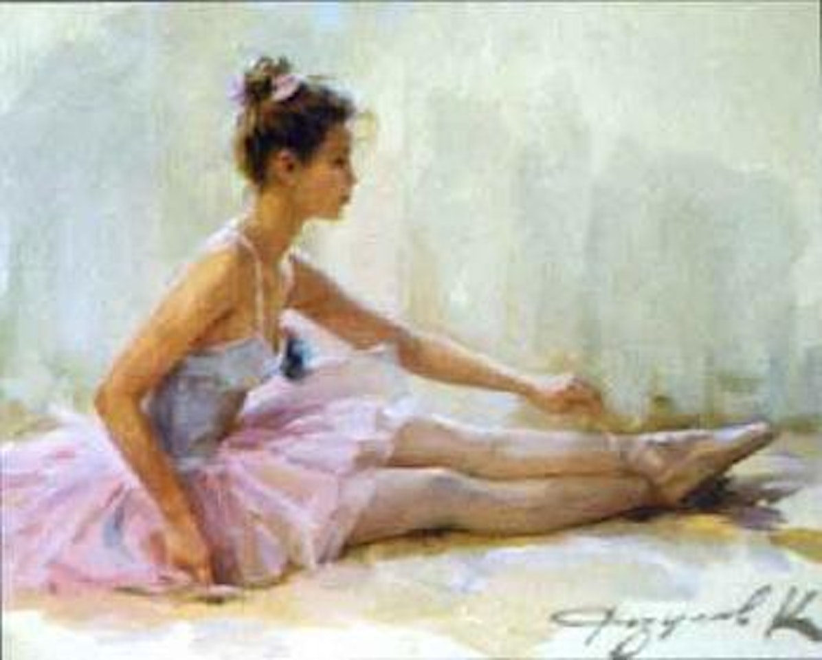 Ballerina in a pink tutu by Constantin Razoumov
