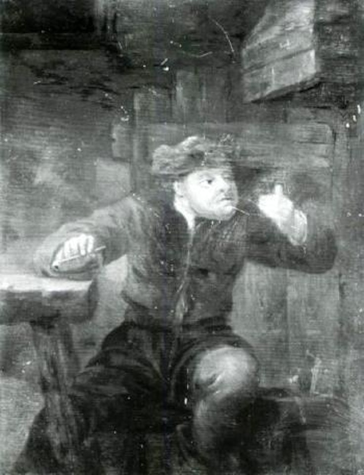 Peasant sitting at table in tavern by Egbert van Heemskerk III