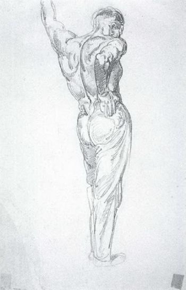 Study of male nude by Wilhelm Busch