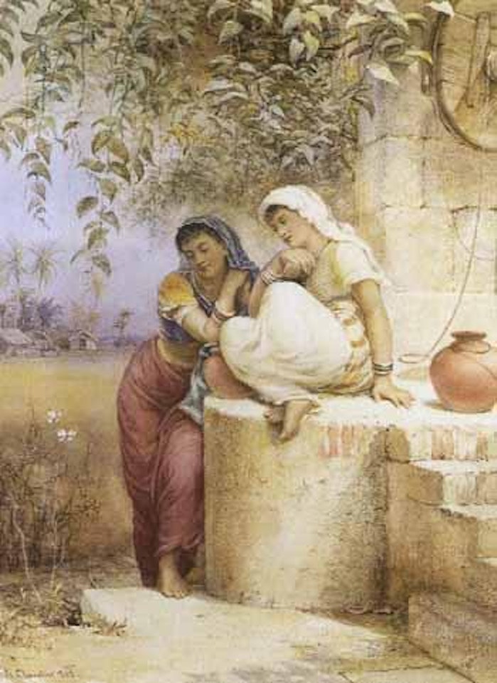 Beauties by a well by Nicholas Chevalier