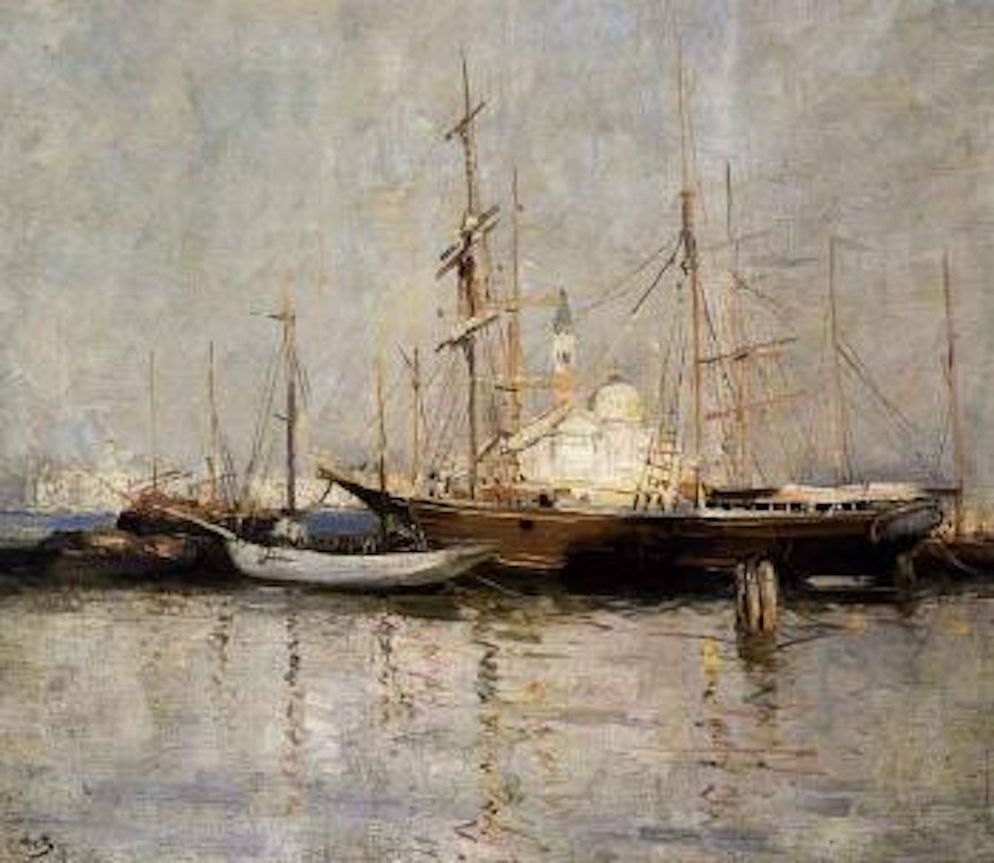 Shipping in the Giudecca, Venice by Arthur Ernest Streeton