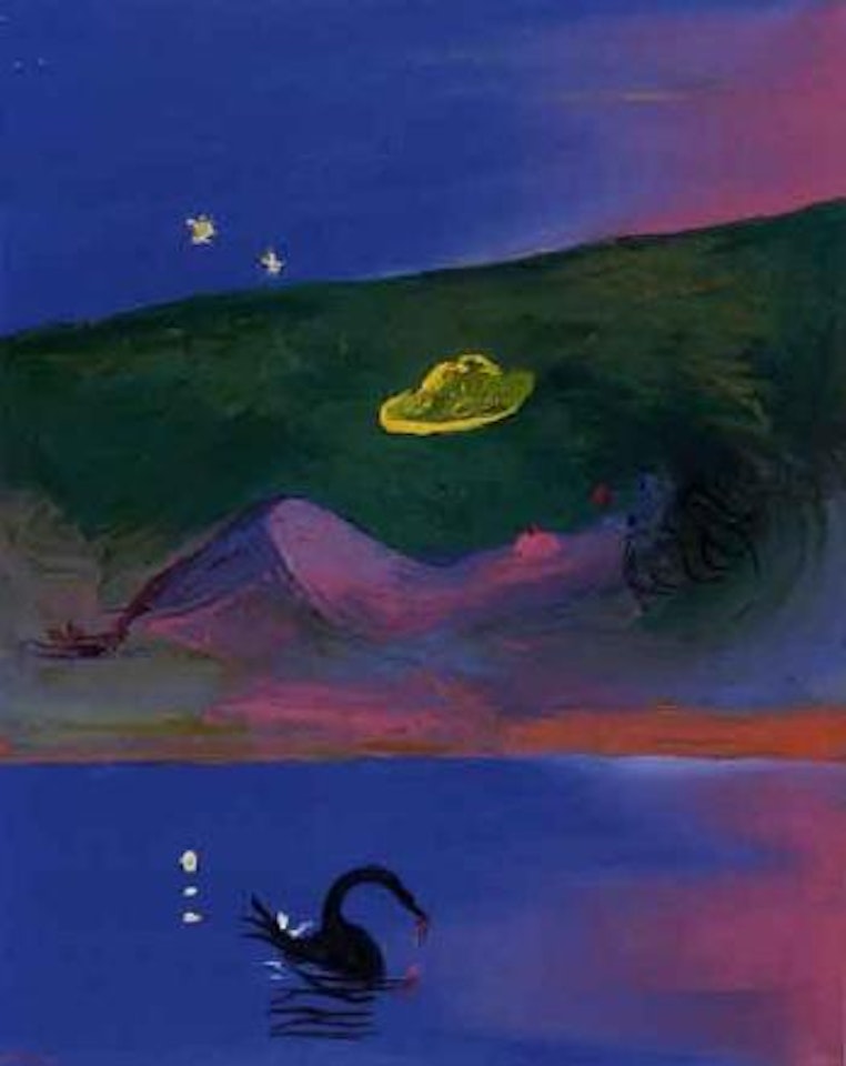 Australian scapegoat series, Venus with digger's hat and black swan by Arthur Merric Bloomfield Boyd