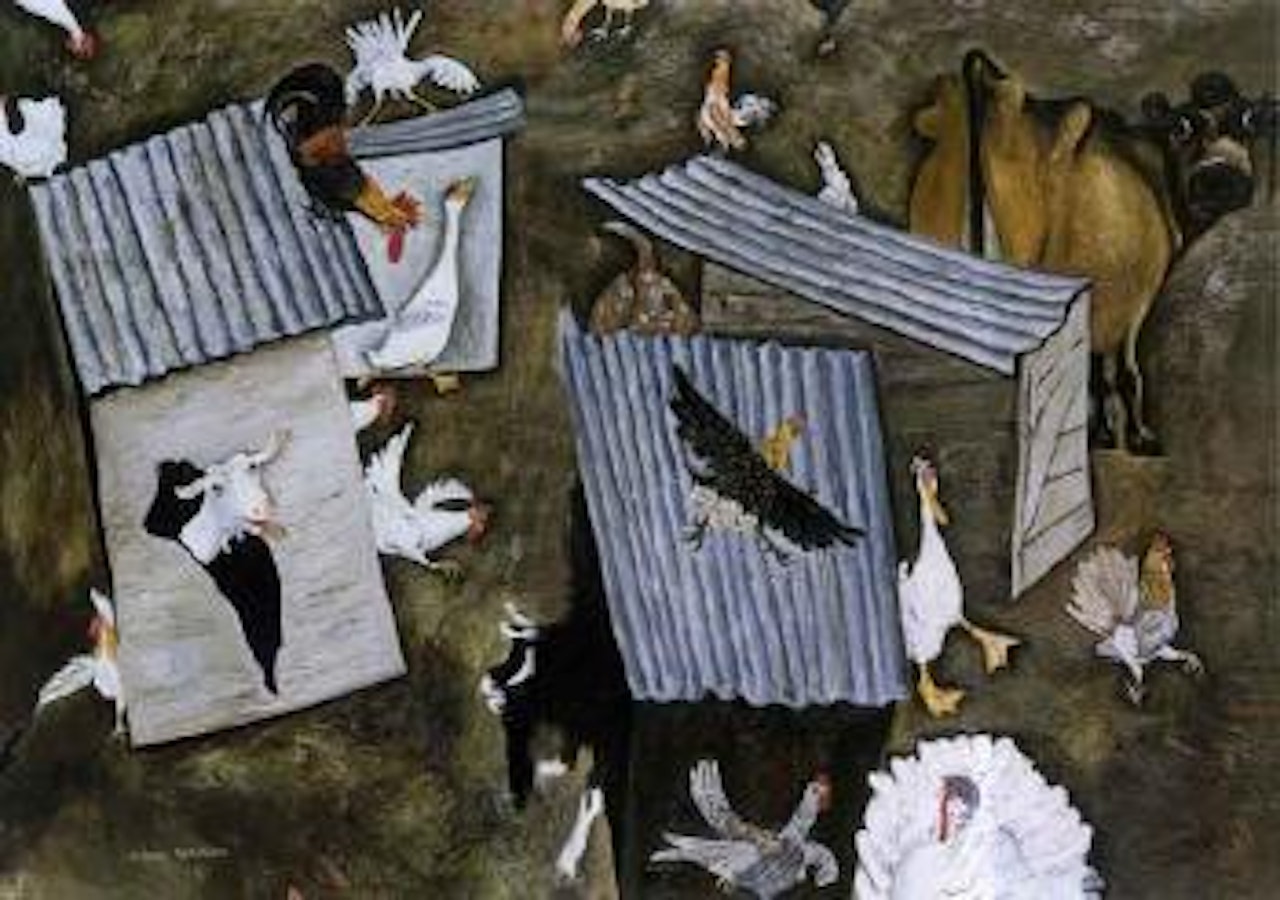 Box construction with cow, goat and chooks by William Francis Robinson