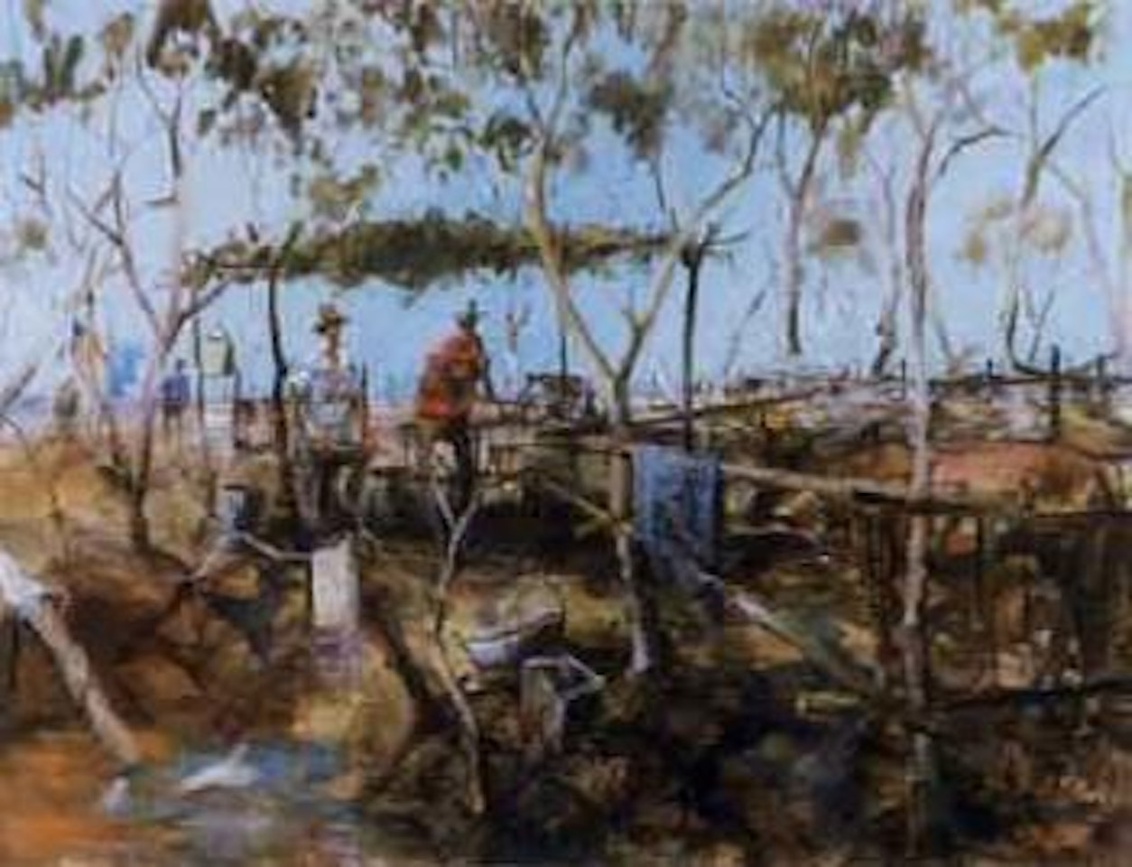 Camp by the Broncho Yard, Dimantina Lakes Station by Hugh Sawrey