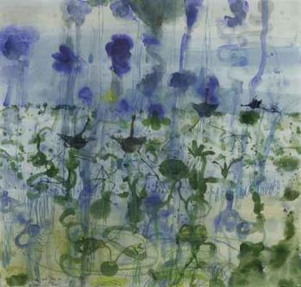 Wet day at the lily pond by John Olsen