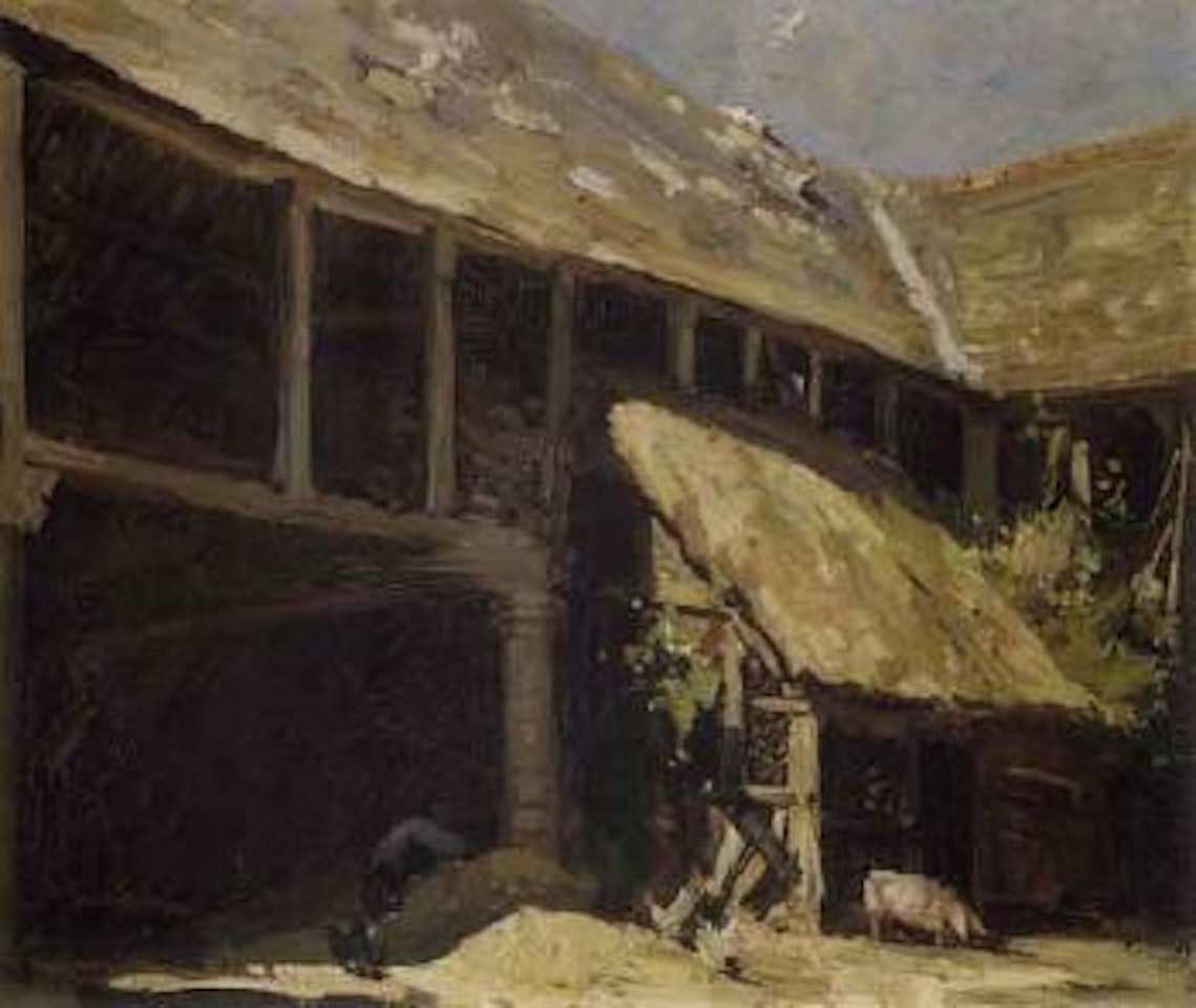 In a Yorkshire farmyard by Arthur Ernest Streeton