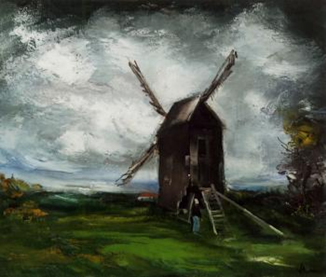 Moulin a vent, paysage orageux by Maurice de Vlaminck