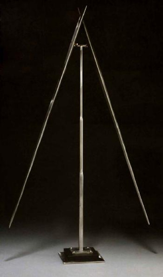 Two lines oblique down by George Rickey