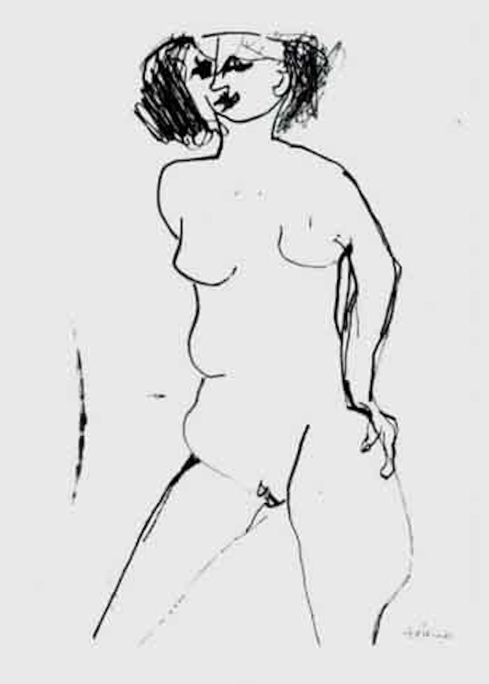 Female nude by Ralph Hotere