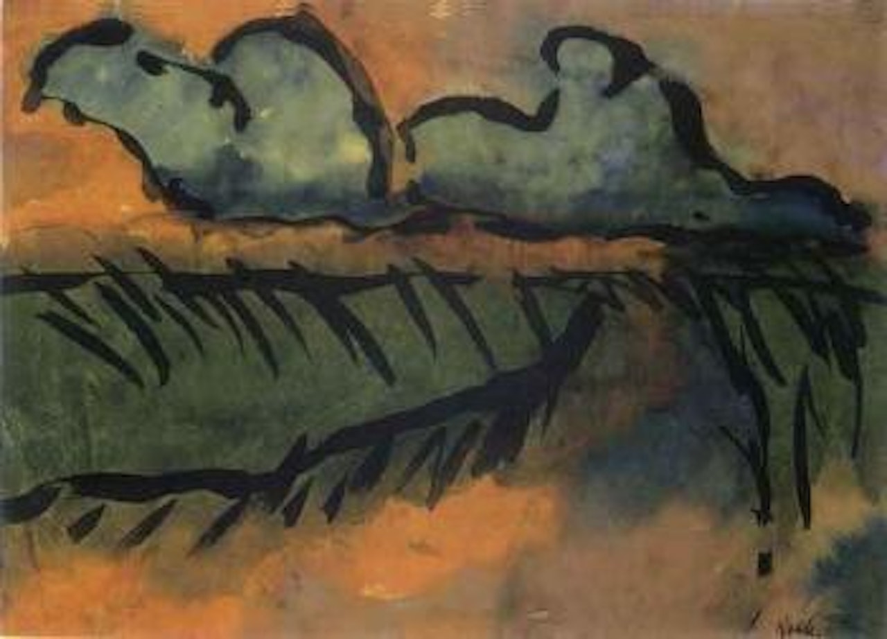 Marschlandschaft mit wolken - Marsh landscape with clouds by Emil Nolde