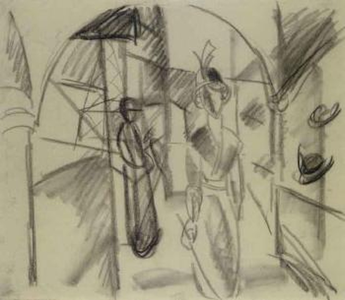 Durchblick auf die gasse - View into an alleyway by August Macke