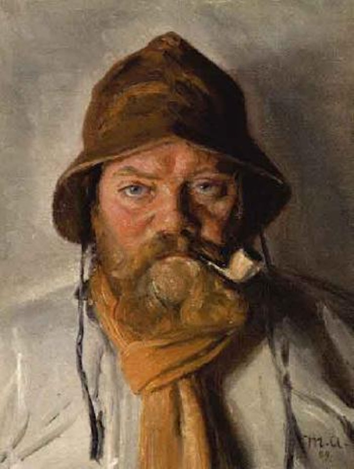 Skagen fisherman smoking a pipe by Michael Ancher